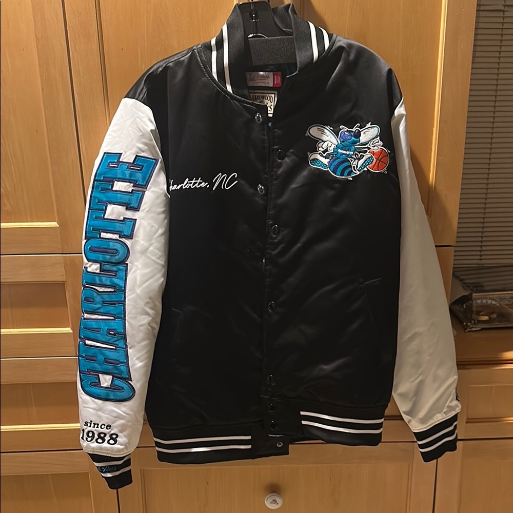 Mitchell & Ness Black and White Varsity Bomber Jacket